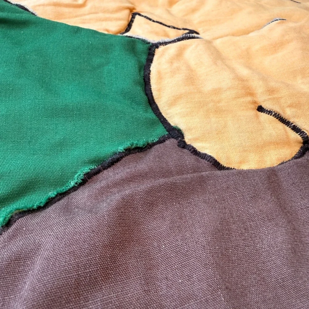 VTG Handmade Quilted Squirrel Acorn Quilt Blanket Kids 50x36 Toddlers Baby Throw